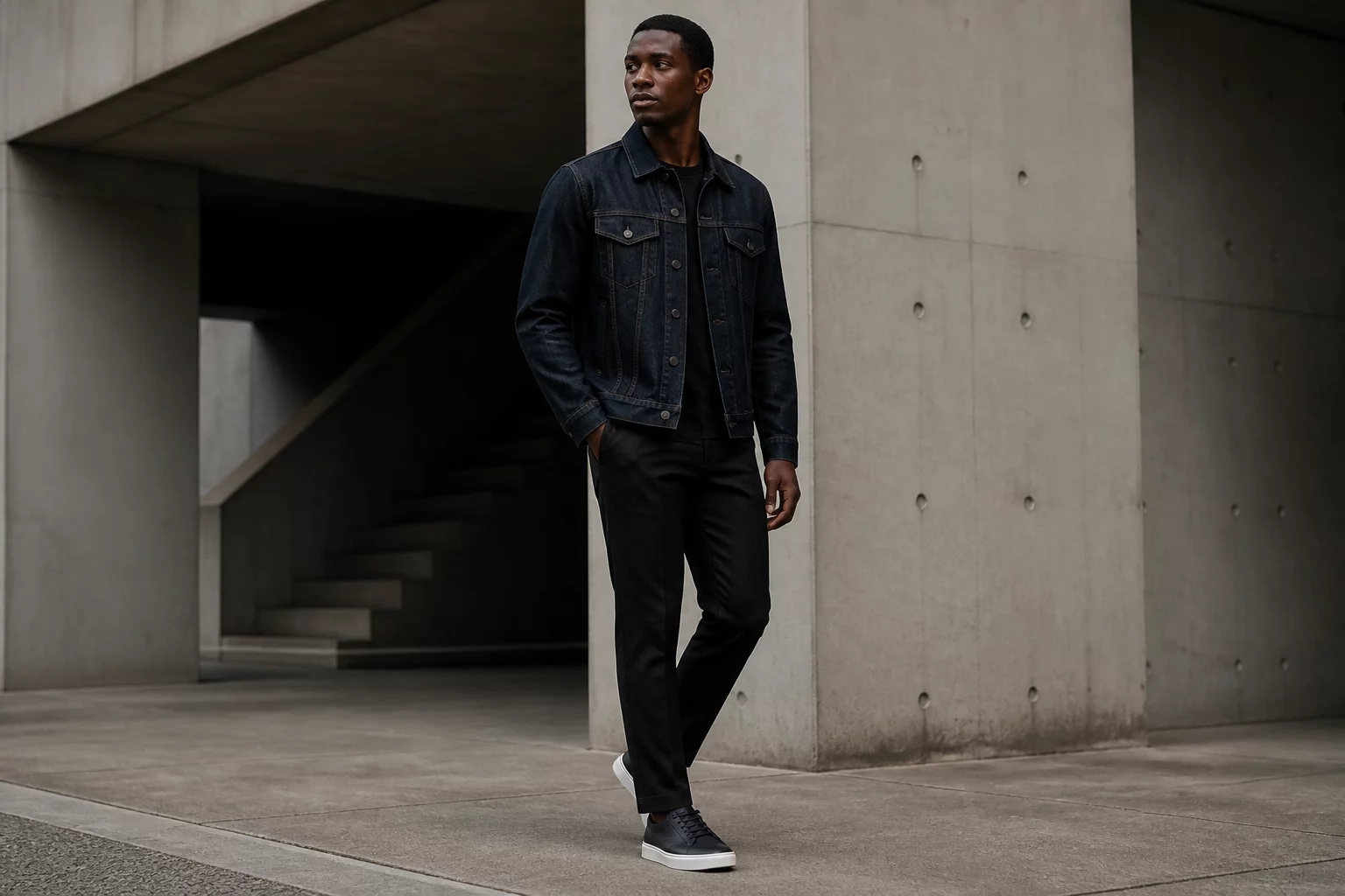 Urban Architectural Jackets and Everyday Footwear